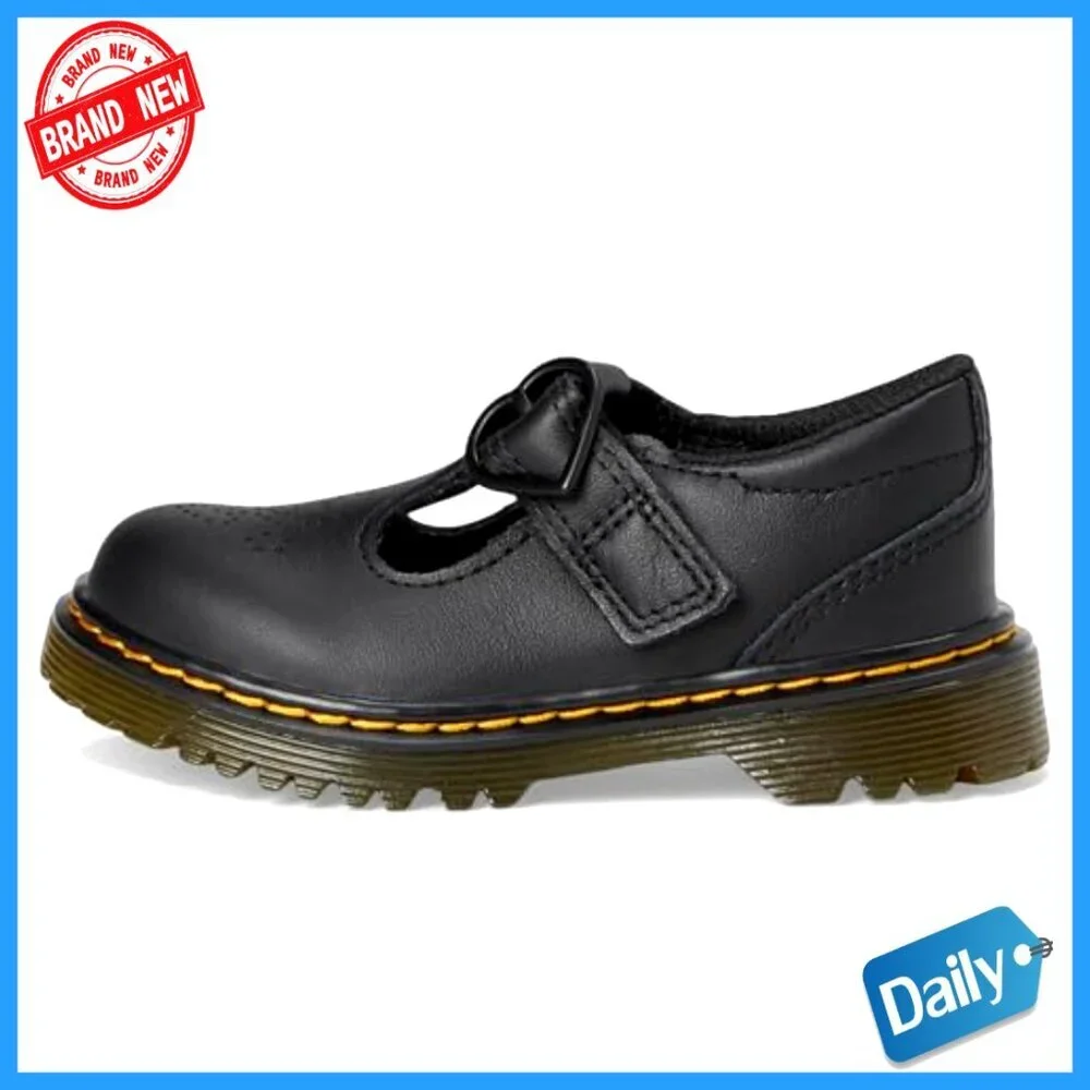 Toddler Girls Leather Mary Jane Flats with Adjustable Strap